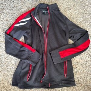 Holloway - Women’s (S) Gray / Red / White Long Sleeve Flux Zip Sweater